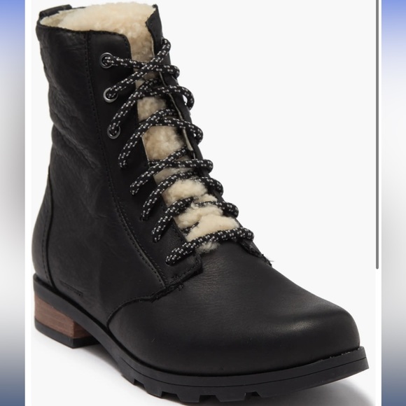 Emelie Genuine Shearling Short Lace-Up Boot - Picture 2 of 7